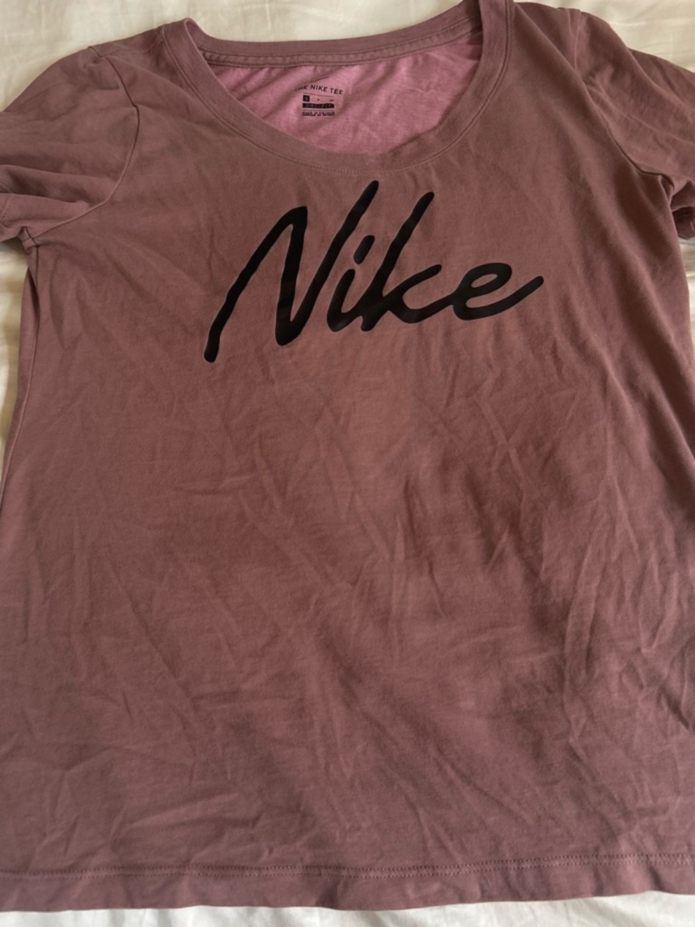 Nike Dusty Mauve Tee with Black Script